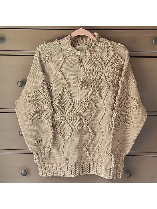 Hand knitted garment by Celtic Knit Sweaters - SWEATER BY CELTIC KNITS HAND KNITTED 100% PIMA COTTON LADIES  LARGE